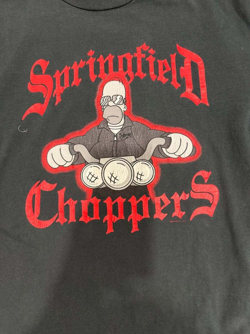 Vintage 2004 The Simpsons Homer Simpson Springfield Choppers Biker Long Sleeve